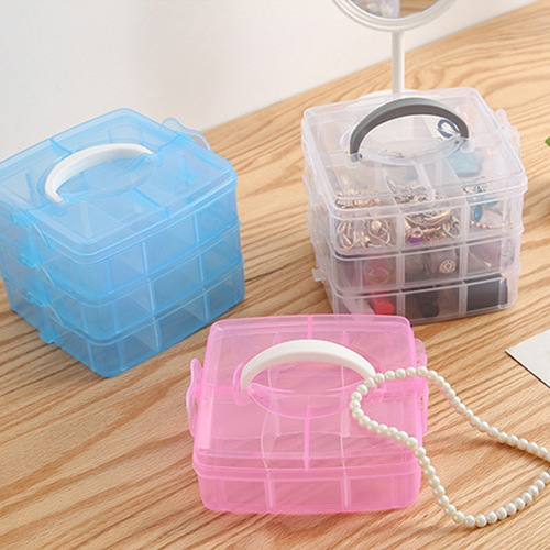Storage box plastic portable detachable jewelry storage box three-layer detachable transparent cosmetics storage box wholesale