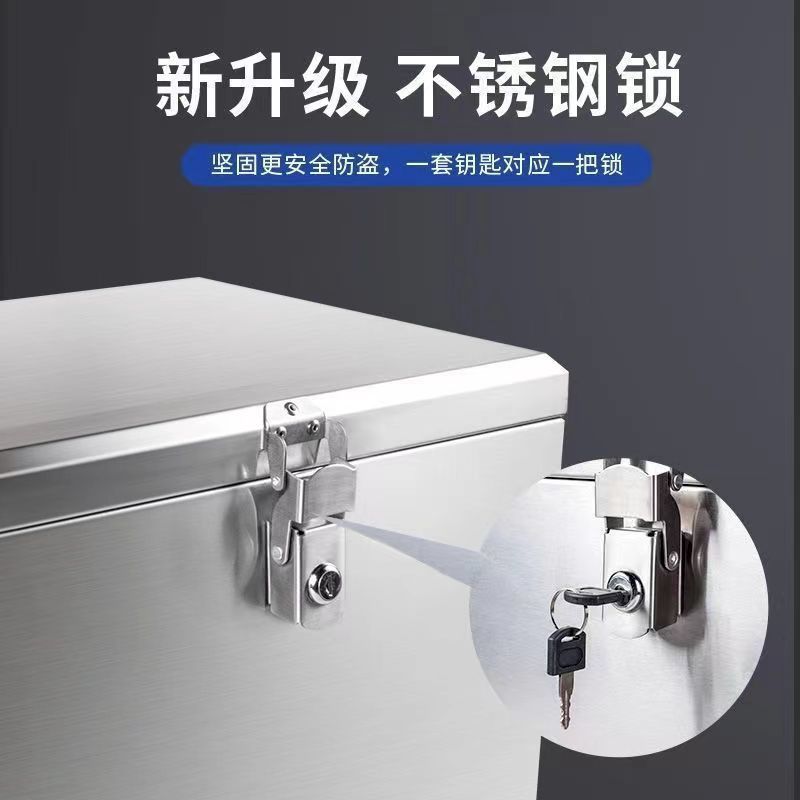 Genuine Motorcycle 304 Stainless Steel Tail Box Trunk Electric Vehicle Takeaway Tool Box Thickeneded Large Waterproof