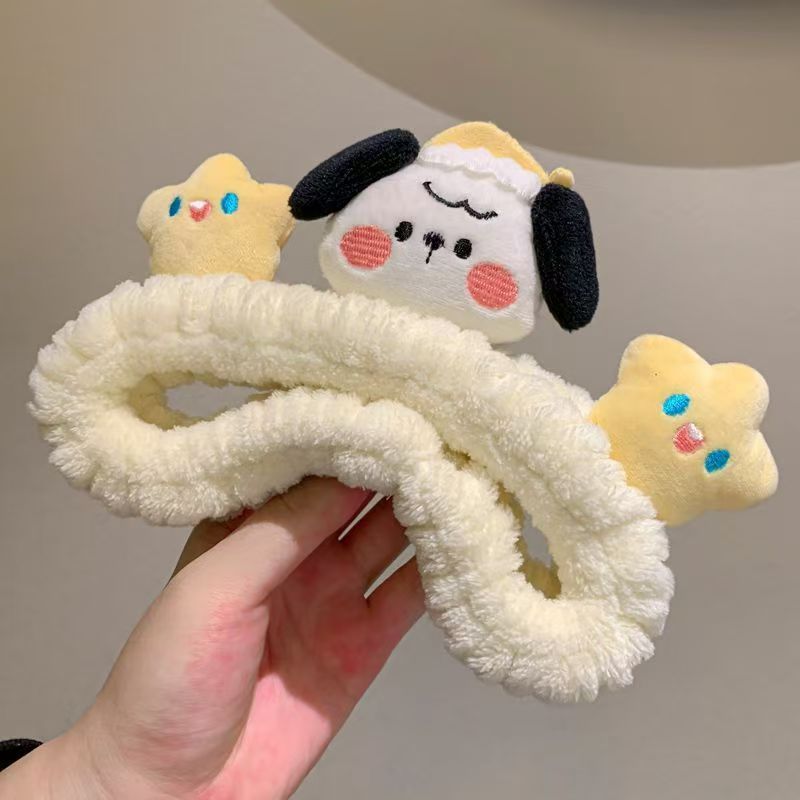 Nuevos dibujos animados miedo de lavar la cara de un perro cabello extraño cabello estrellas cabello de peluche personalidad pinzas de cabello al por mayor