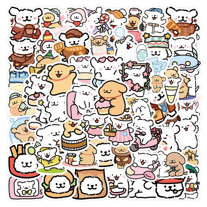 100 Cartoon Maltese Line Puppy Stickers for Handbook Decoration DIY Stationery Mobile Phone Notebook Stickers