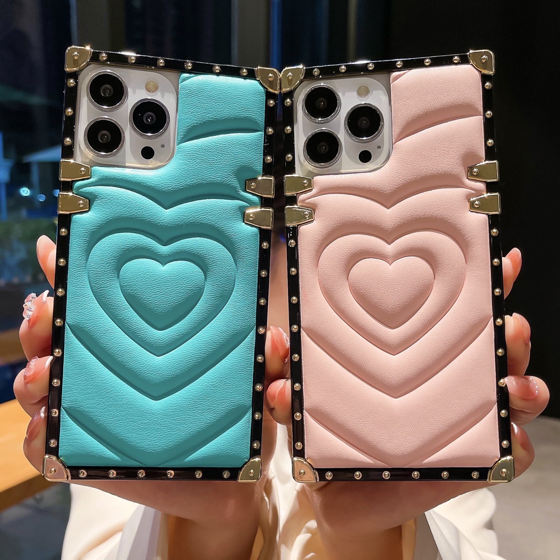 90g Weight Retro Heart Shape Solid Color Tpu Phone Cases