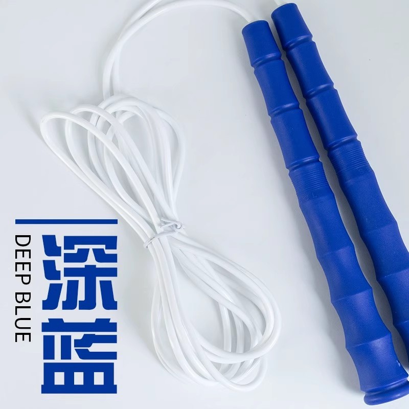 흰색 플라스틱 줄넘기 2.9m(짙은 파란색 손잡이)