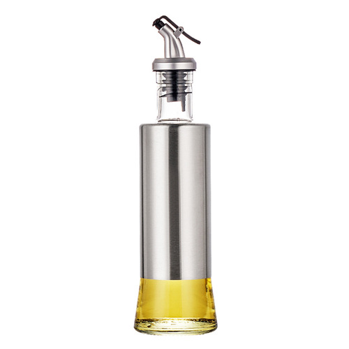 Home Use Stainlesss Steel Oil Bottle with Anti-Leak Glass Lid, Soy Sauce and Vinegar Jar Set