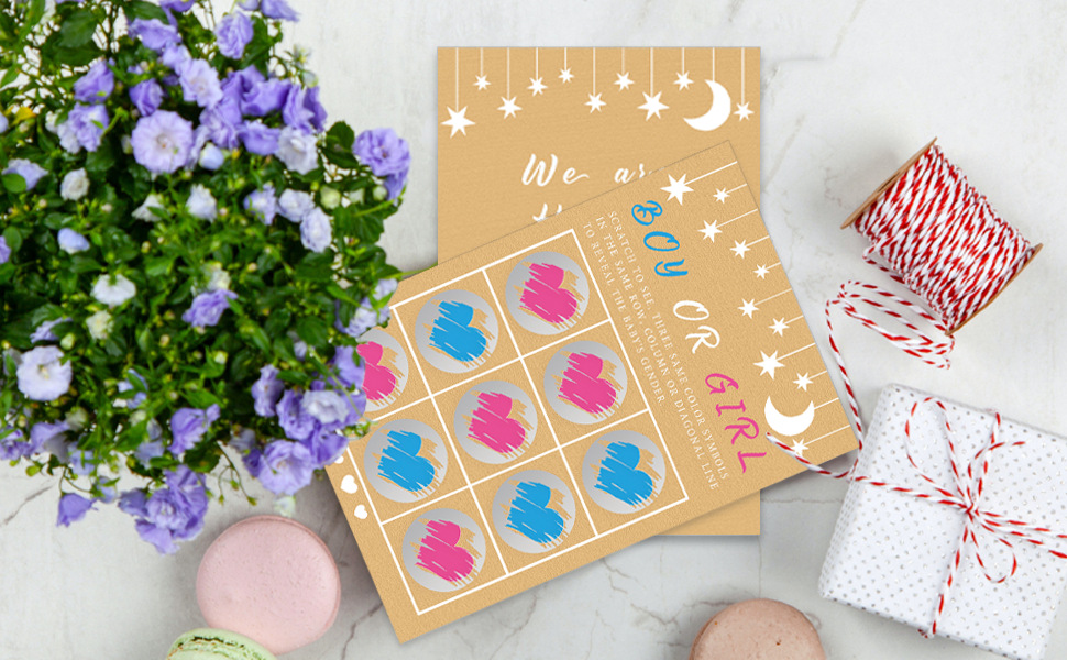 Double Sided Gender Announcement Cards