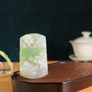 High-quality Hotan Jade Green Maitreya Pendant Weight 104.8g Size 78-48-14.3mm