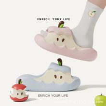 苹果拖鞋女外穿2025夏季卡通可爱一字拖家居室内洗澡防滑情侣凉拖