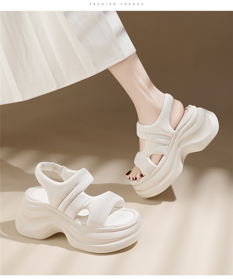 Dép sandal nữ đế xuồng cao 8 cm mùa hè 2025 phong cách đa năng — JST 7187 Trắng, JST 7187 màu đen chi tiết 15