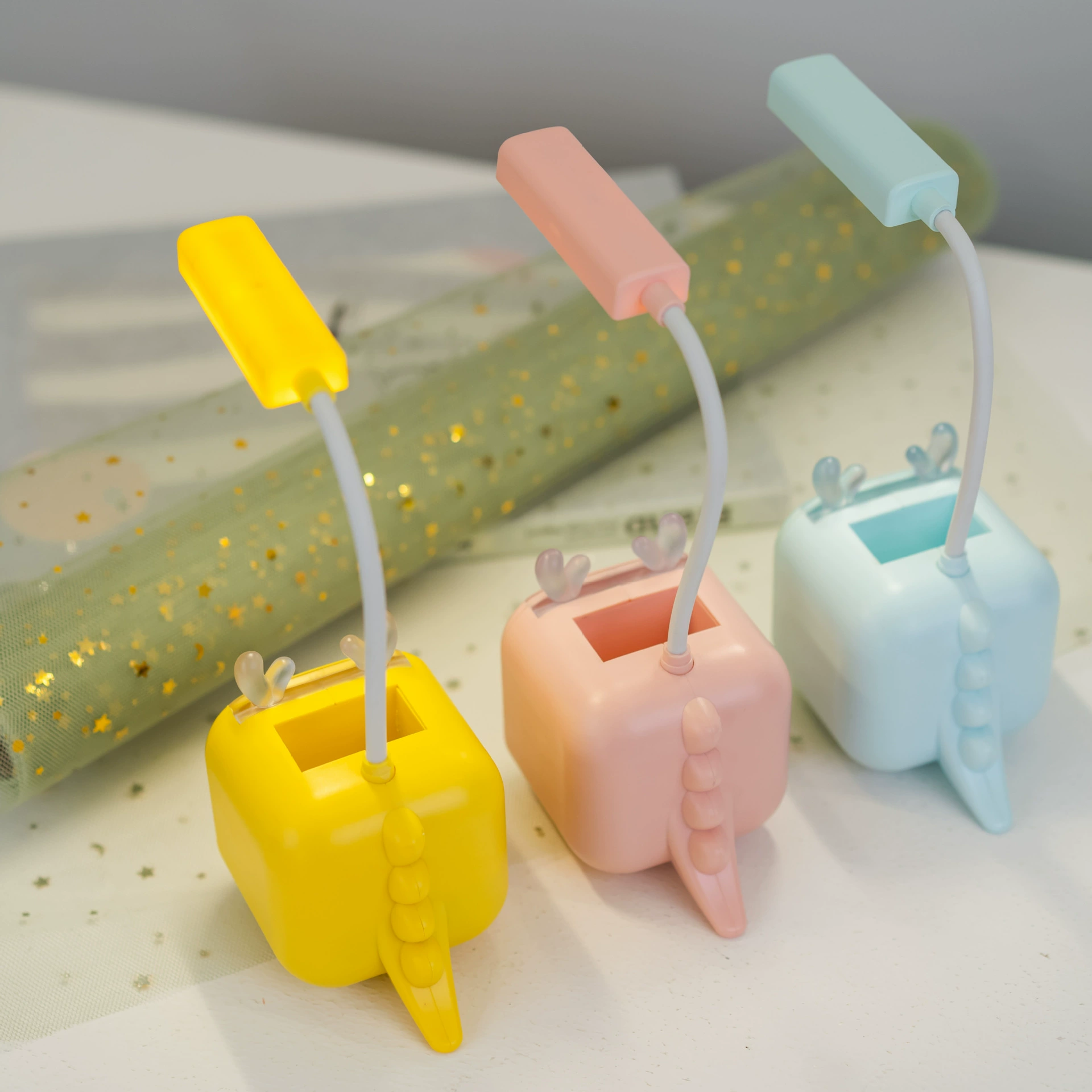 Creative table lamp charging, pens holder, sharpener for students, cute lights, Birthday gift