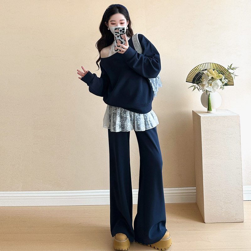 孕妇秋装套装春秋季潮妈新款怀孕期洋气时髦宽松上衣高级感两件套|undefined