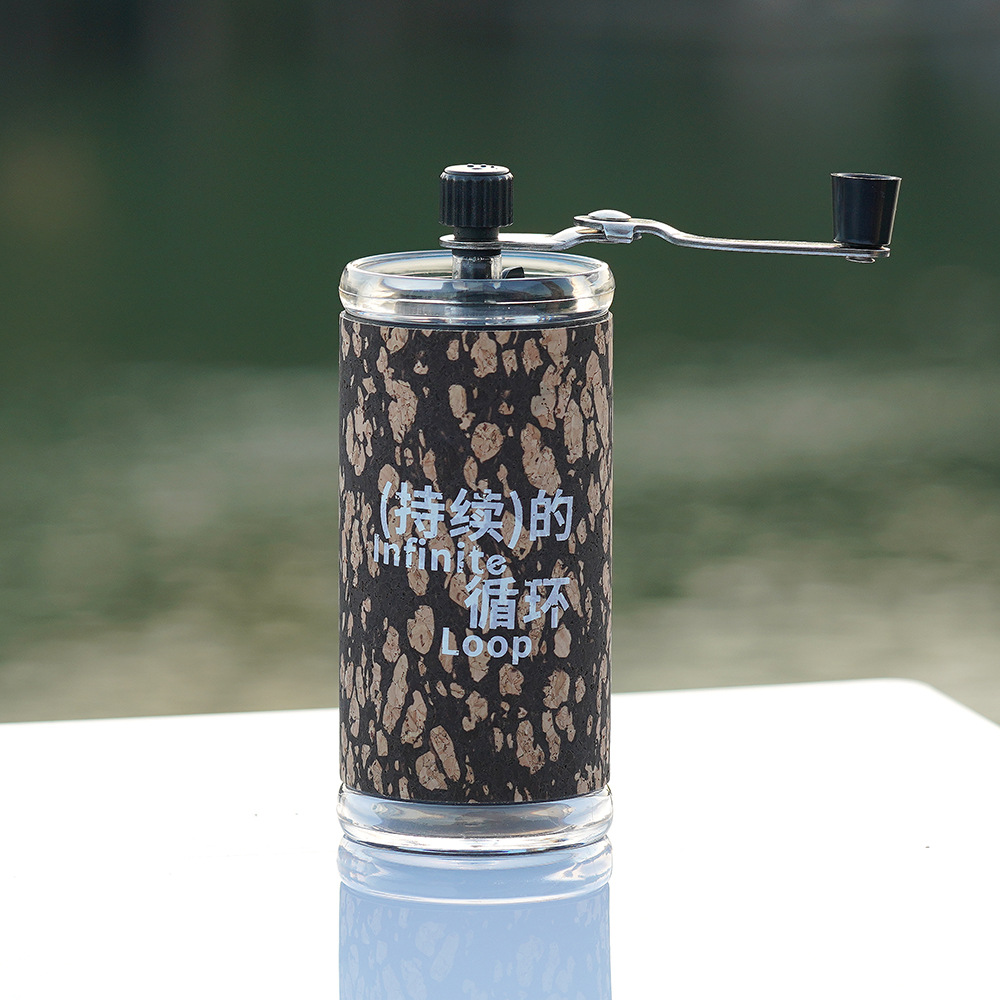 Conjunto de café de lavado a mano portátil agitado molinillo de frijoles caja de regalo utensilios de café de usuario doméstico bolsa de corcho de molas de café