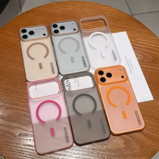 适用iPhone17Promax手机壳PC柔砂透色磁吸充电苹果16/14防摔