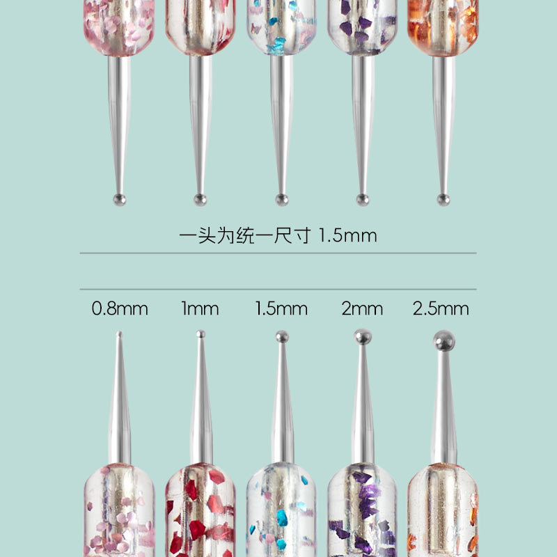 ネイルペンセット5本アクリルダブルヘッドドリルペンスパイラルセットネイルサロン専用花針付きドリル|undefined