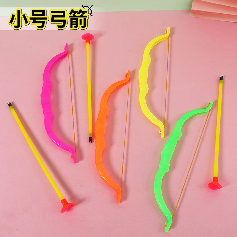 27CM arco de plástico mediano simulación de tiro de niños arco y flecha venta caliente puzzle tienda de juguetes fábrica al por mayor