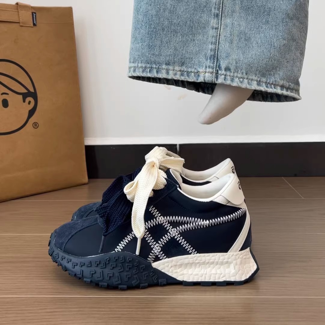 [Aumento de altura 7cm] ballet con una base gruesa aumentó la altura de los zapatos Gump zapatos de altura pequeños zapatos deportivos casuales de mujer