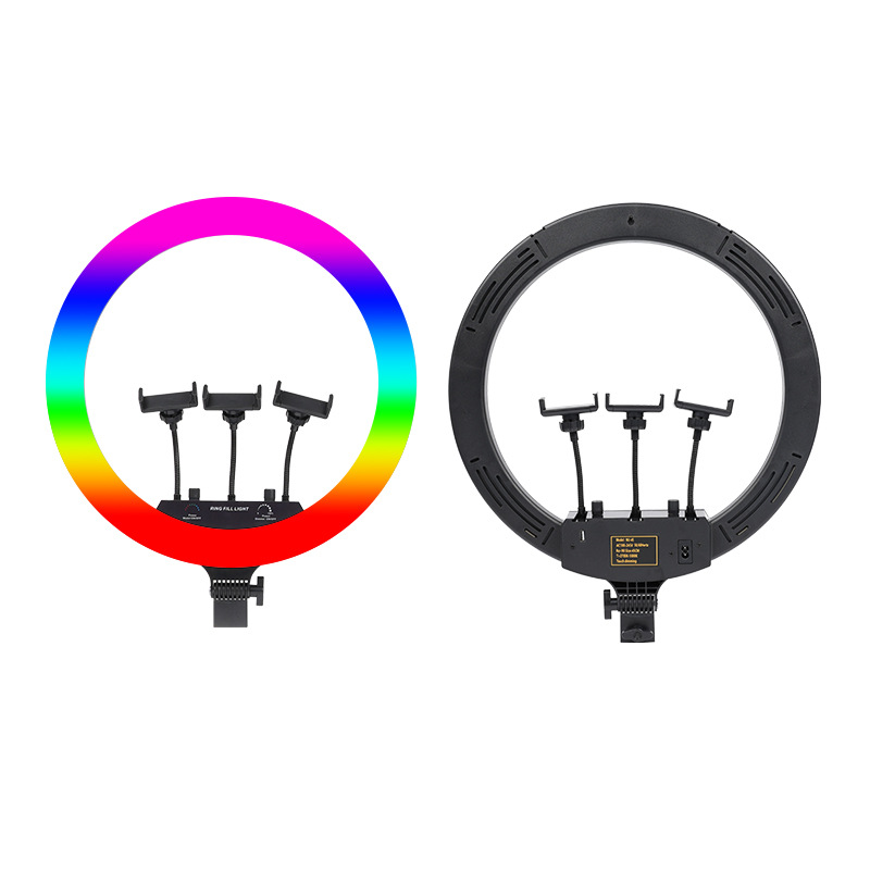 Luz de relleno de anillo RGB de 10 pulgadas original MJ26 luz de colores MJ33 luz de neón MJ18 transmisión en vivo Luz de marcha de caballo de 16 pulgadas