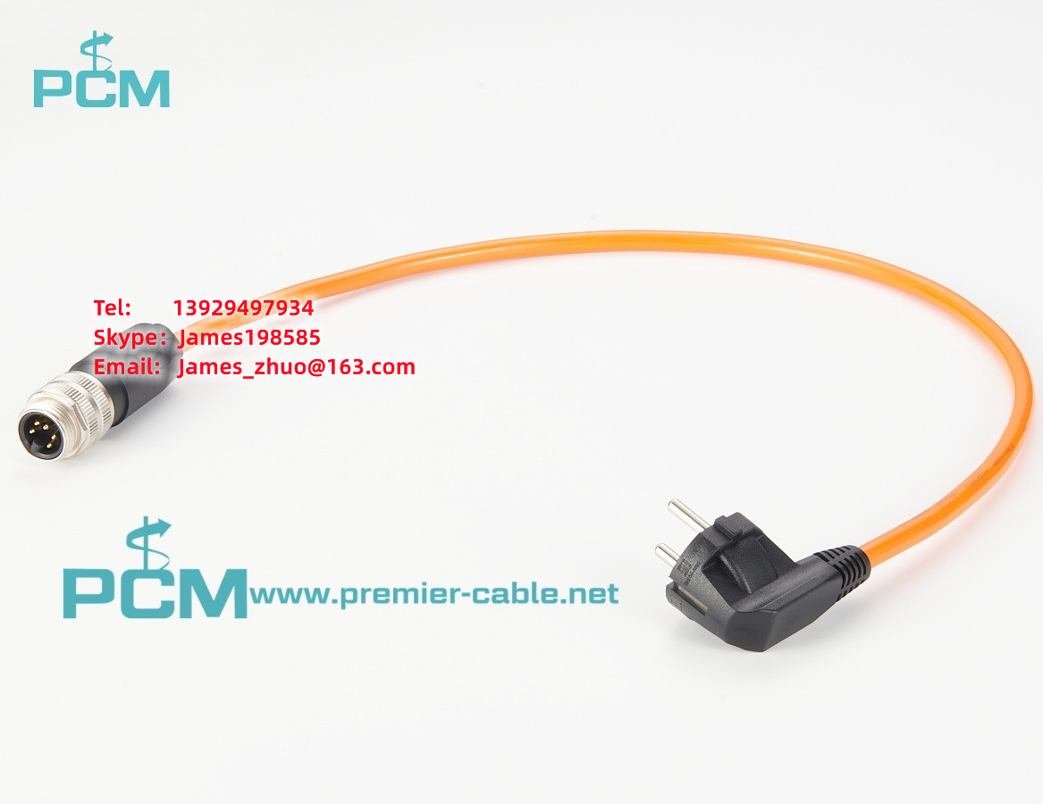 Cee7/7电源插头到7/8英寸Mini-change连接器圆形传感器执行电源线