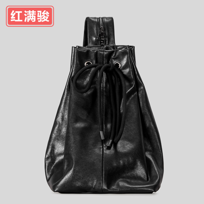 简约水桶背包大容量韩系抽绳单肩双肩包时尚质感束口书包女批发|undefined