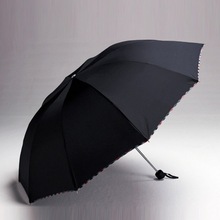 雨傘大量批發包郵10骨大號男女士兩用三折疊加大碼遮陽防曬太陽傘