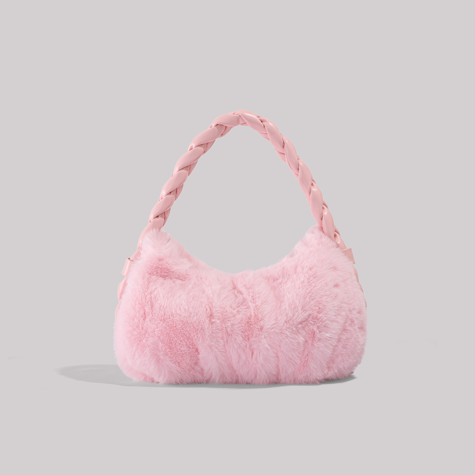 Gebreid voor vrouwen Uniek ontwerp Pluche Winter Nieuwe schattige handtas Okseltas_voghion.com