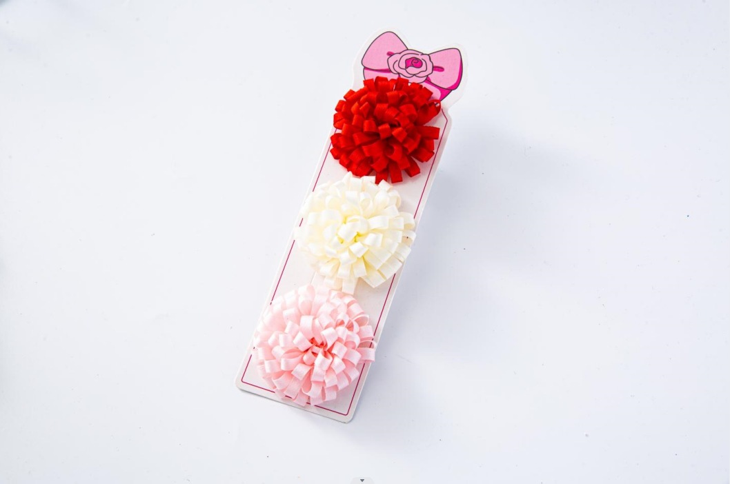 Radish-shaped flower, chiffon flower, small flower headpiece, children's 6CM fabric flower, wholesale clothing accessories, round flower gloves