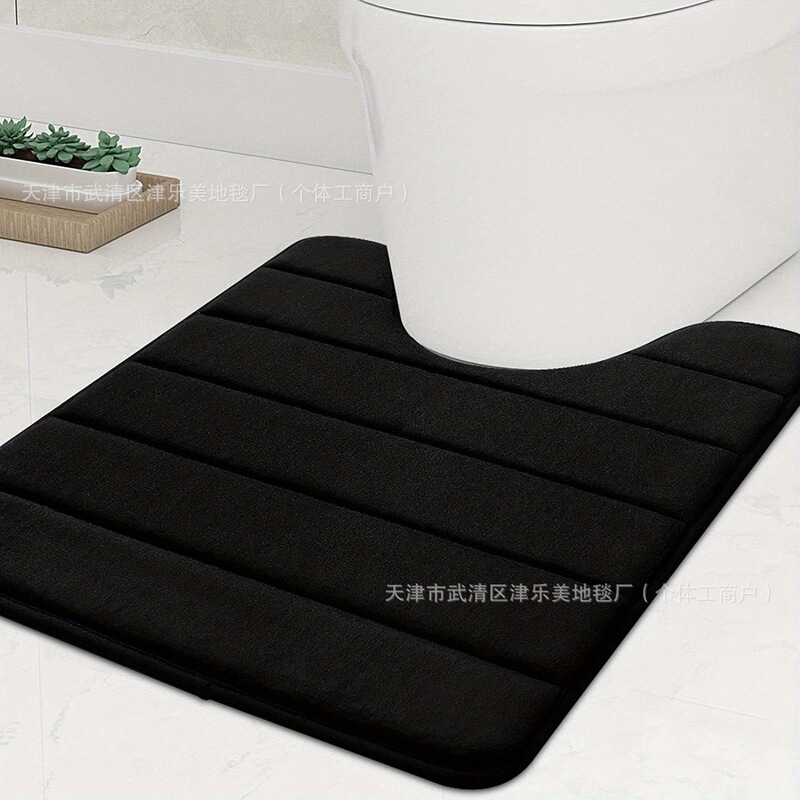 Cross-border exclusive for solid color coral fleece floor mat absorbent dirt-resistant good care toilet mat household sponge floor mat can be wholesale