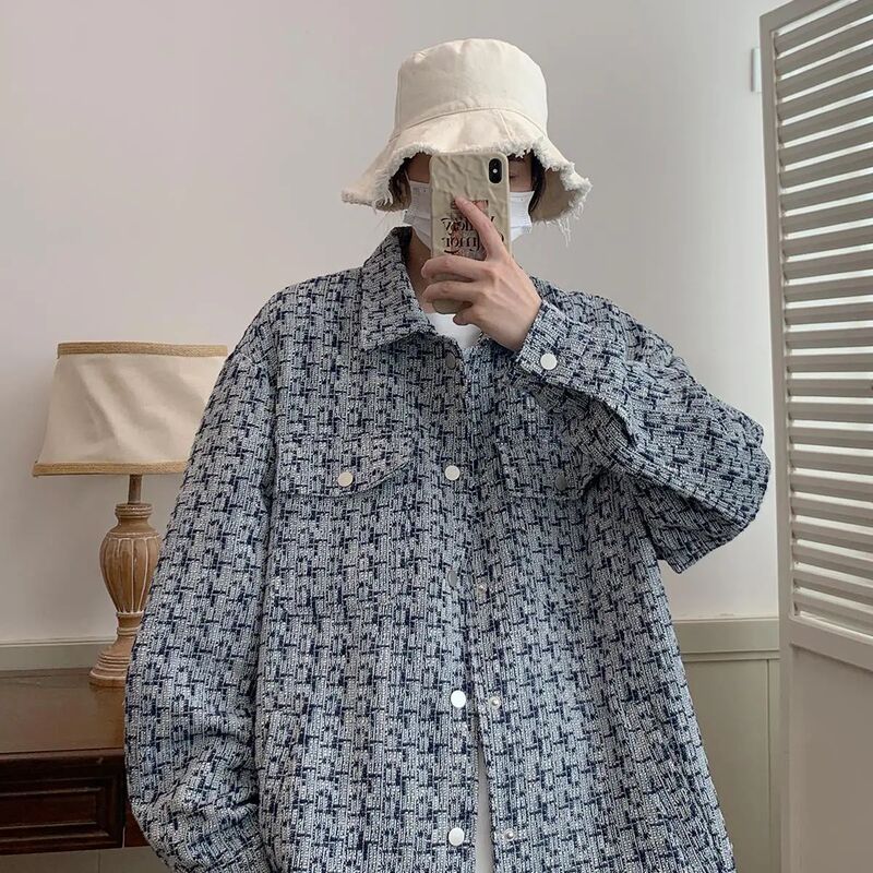 New Men's Autumn American Style Handsome New Plaid Jacket New Men's Fashion