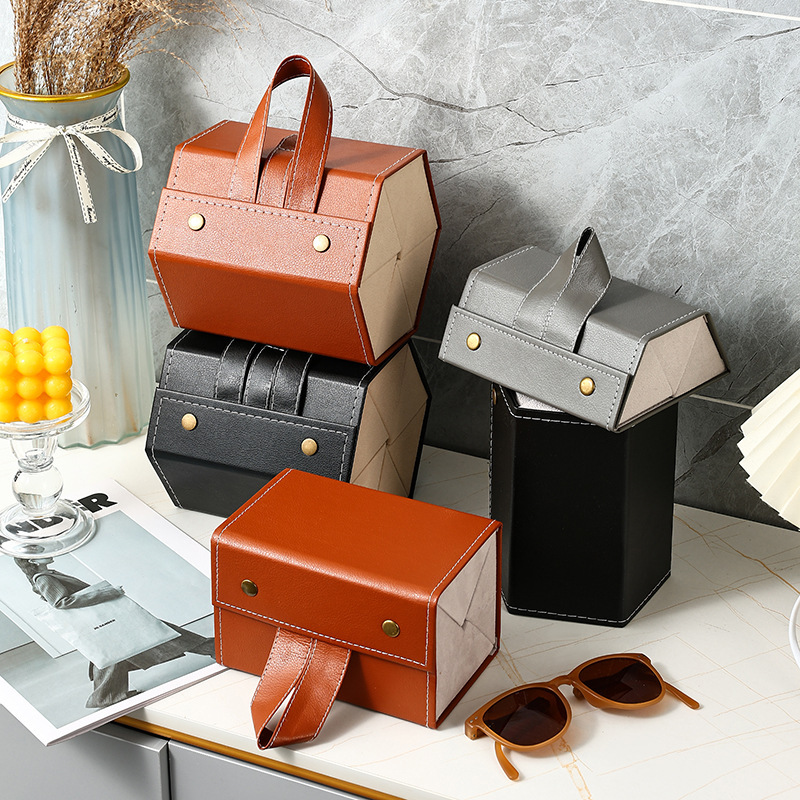 Leather Multi-Grids Glasses Hand-Foldableed Sunglasses Case Sun Myopia Glasses Case Multi-Link Glasses Case Glasses Storage Packaging Leather Multi-Grids Glasses Hand-Foldableed Sunglasses Case Sun Myopia Glasses Case Multi-Link Glasses Case Glasses Storage Packaging