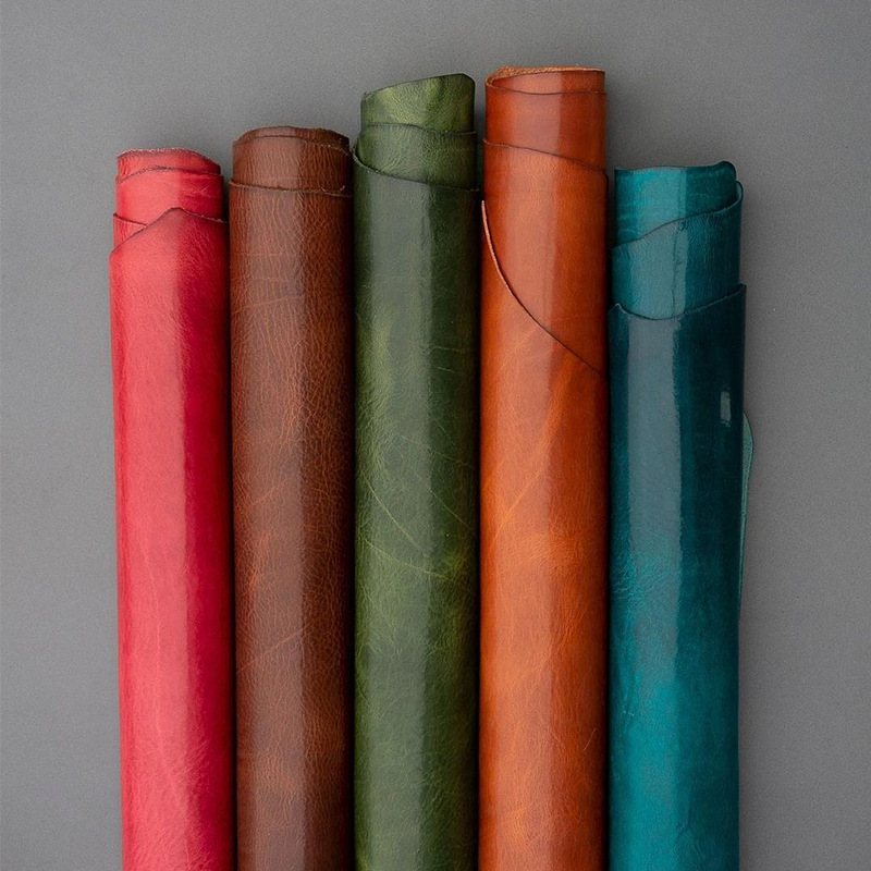 油蜡摔纹牛皮时尚洋气小牛皮纹路细腻头层牛皮革多色可选整张