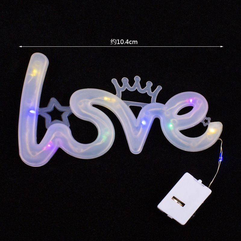 Pequeña caja blanca cadena de luz de cobre lámpara de pastel de cumpleaños día de San Valentín LOVE letra lámpara 520 ramo caja de regalo lámpara decorativa