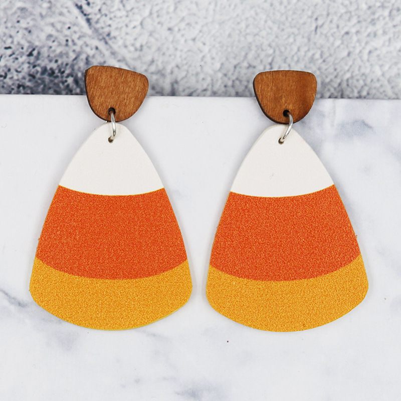 Wholesale Jewelry Casual Simple Style Color Block Pu Leather Drop Earrings display picture 2