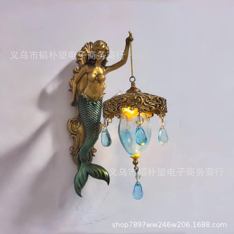 跨境新款Mermaid Wall Lamp美人鱼壁灯门窗装饰品|undefined