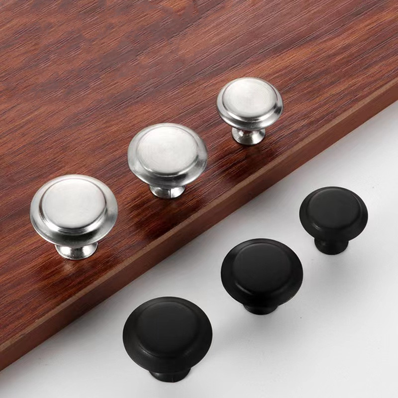 Manufacturer of black round hidden handle for stainless steel mushroom head cabinet drawer single hole wardrobe door handle