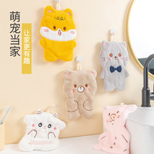 定制珊瑚绒卡通动物童趣儿童擦手巾可爱吸水不掉毛擦手巾手帕批发