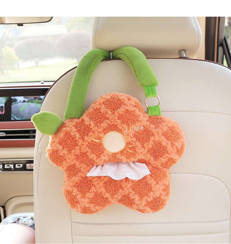 Car Seat Back Tissue Hanging Bag Car Interior Decoration Supplies Car Tissue Box Hanging Car Tissue Box Creative and Cute