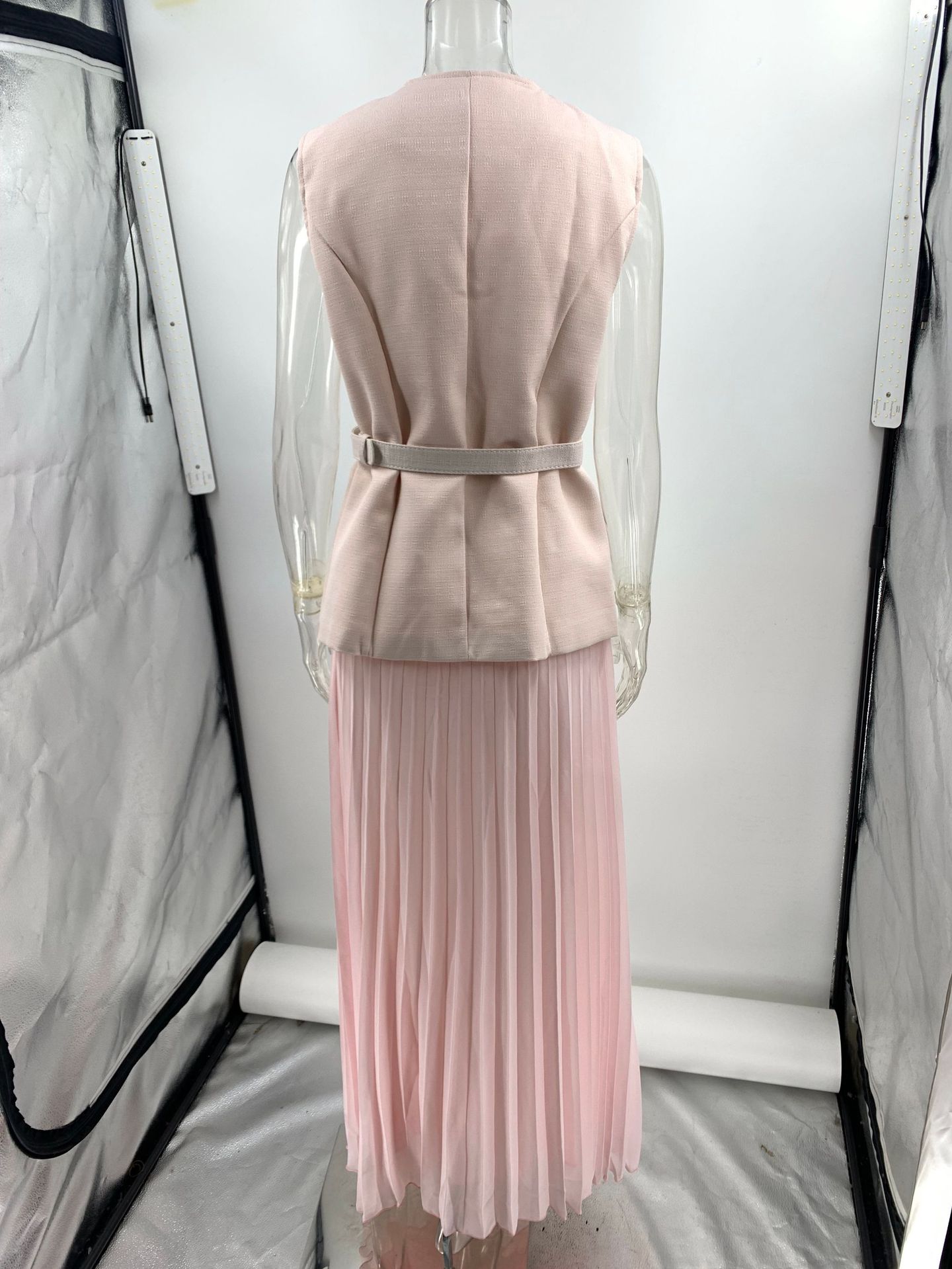Holiday, Date, Tea Party Occasion Round Neck Neckline Holiday Date Tea Party Women's Elegant Solid Color Polyester Skirt Co-ord Set Skirt Sets