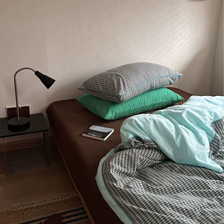 纯棉水洗棉四件套格子ins简约床笠被套床单1.2-2.0m