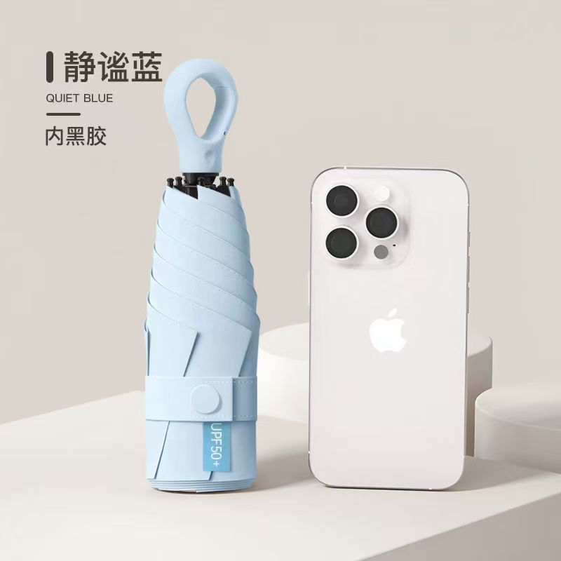 ミニポータブル 50% off 傘リングバックルハンドル晴雨兼用カプセル傘黒接着剤日焼け止めと UV 保護女性の日傘|undefined