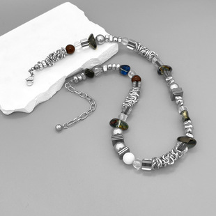 2025 Korean Style Titanium Steel Men's Clavicle Chain Niche Internet Celebrity Design Irregular Necklace Men's Factory Wholesale