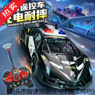 兒童遙控車玩具rc電動高速馬達漂移賽車警車越野汽車5一7歲6男孩8