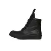 Inverted triangle pure black thick shoelaces
