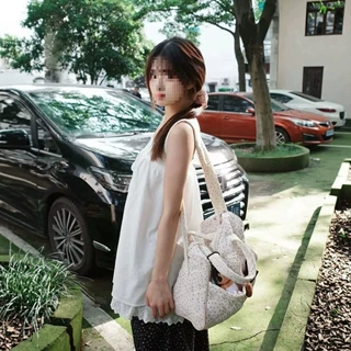 无袖上衣海边宽松风季纯欲小个子吊带裙女夏度假显瘦法式白色蕾丝