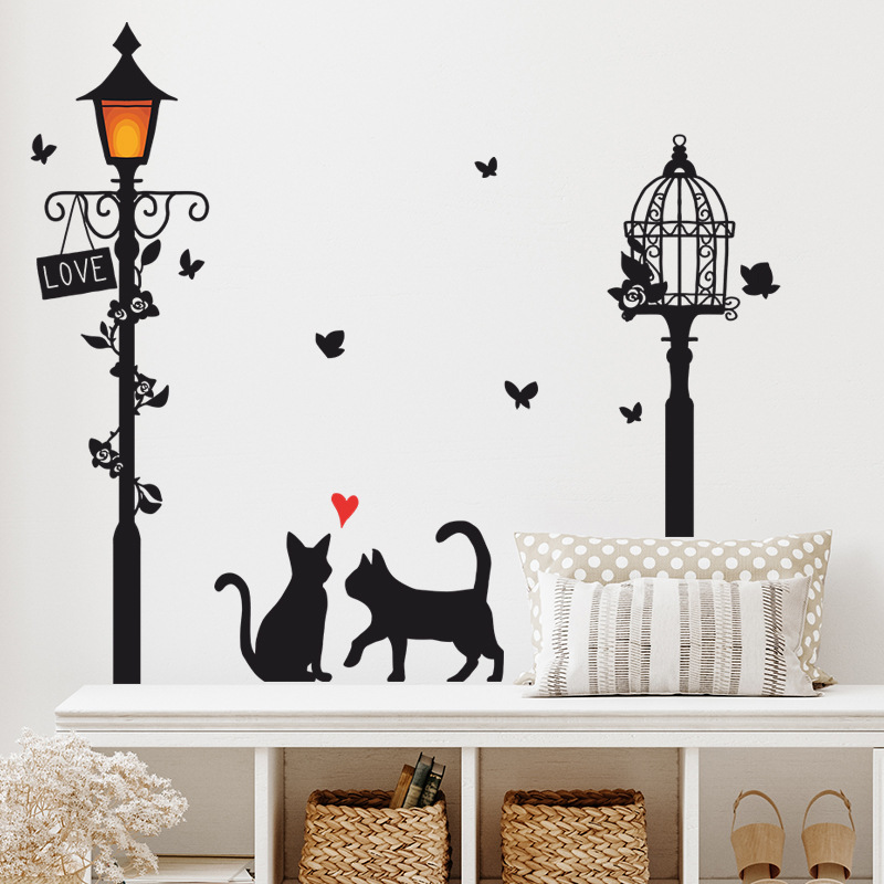 Cute Cat Pvc Wall Sticker display picture 5