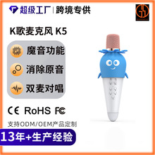 现货外贸k5儿童话筒音响K歌宝手机无线蓝牙家用娱乐麦克风音箱