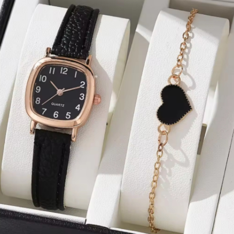 Square Watch for Female Middle School Students, Simple Harajuku Style Small Dial Korean Style Literary Retro Belt Quartz Watch Square Watch for Female Middle School Students, Simple Harajuku Style Small Dial Korean Style Literary Retro Belt Quartz Watch