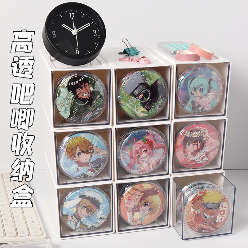 Cute Storage Box in Ins Style for Students, Plastic Dust-Proof Drawer Organizer for Children