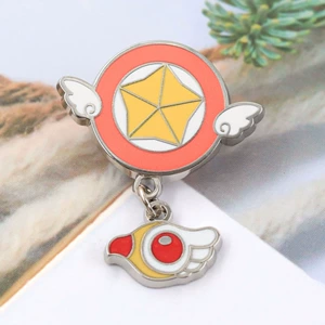 Japanese anime Cardcaptor Sakura themed pendants, enamel brooches, cross-border bestsellers, star wings, bird head metal badges