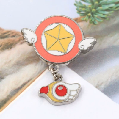 Japanese anime Cardcaptor Sakura themed pendants, enamel brooches, cross-border bestsellers, star wings, bird head metal badges (Yaxa sancaqları) - a05-06-c03