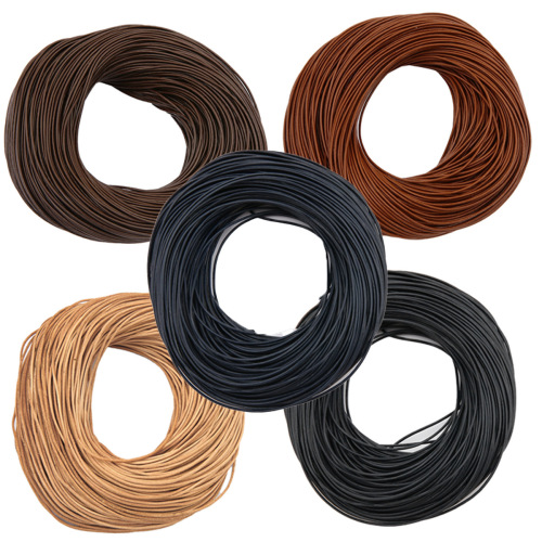 Colorful Round Leather Rope DIY Handmade Elastic Hair Bands Bracelets Necklace Hair Accessory Materials Parts