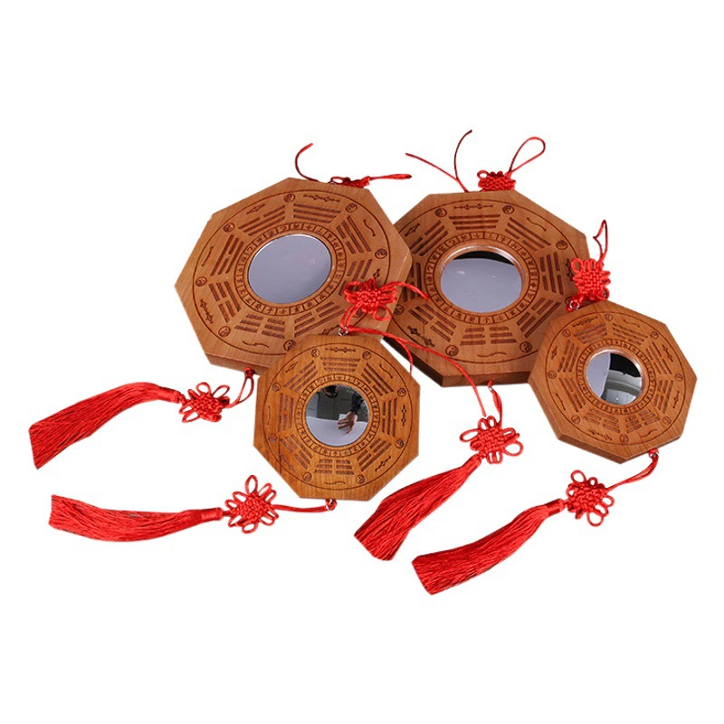 Заводская поставка персикового дерева гексаграмма зеркало выпуклое зеркало вогнутое зеркало Девятый дворец гексаграмма кулон украшение дома кулон