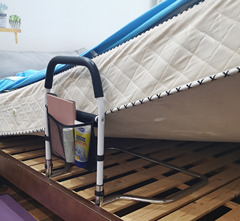 Flat tube large base bedside armrest for the elderly with fixed height to stand up and get up assist anti-fall booster frame without punching